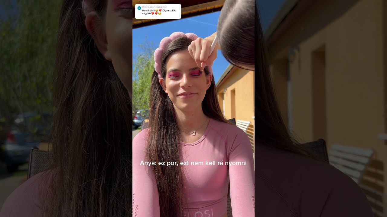 PINK SZEMEK | A 12 &eacute;ves uncsites&oacute;m sminkel ki 🥰😄 5. R&eacute;sz #makeup #smink #sminkel&eacute;s #makeupvideo