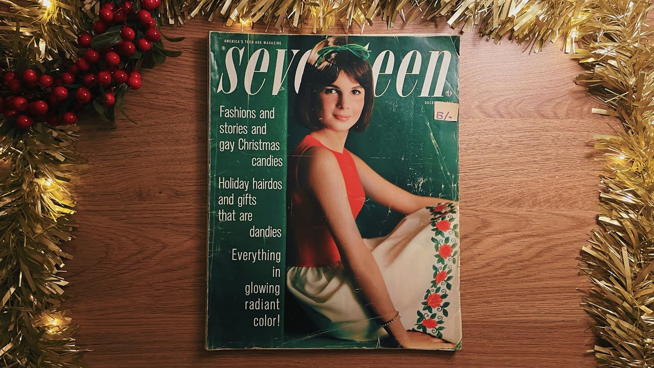 ✨ASMR 1960s Vintage Christmas Magazine Flip Through (whispering, tracing, brushing, paper sounds)