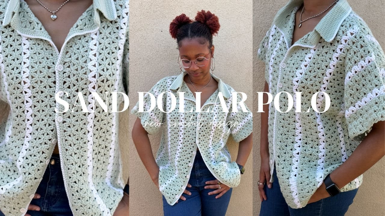 I crocheted and designed the most PERFECT summer polo shirt | Sand Dollar Polo
