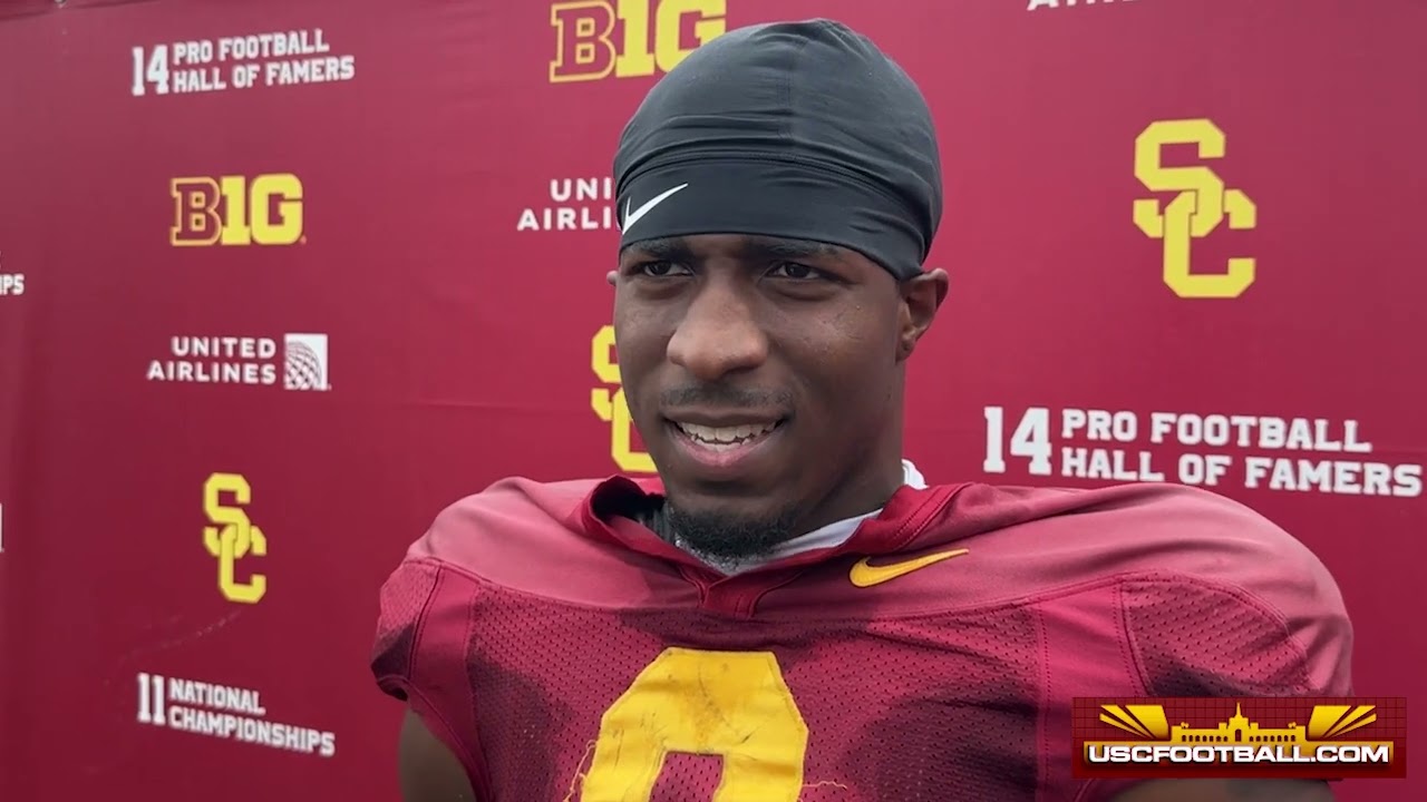 USC WR Terrell Anderson after Tuesday practice of spring camp
