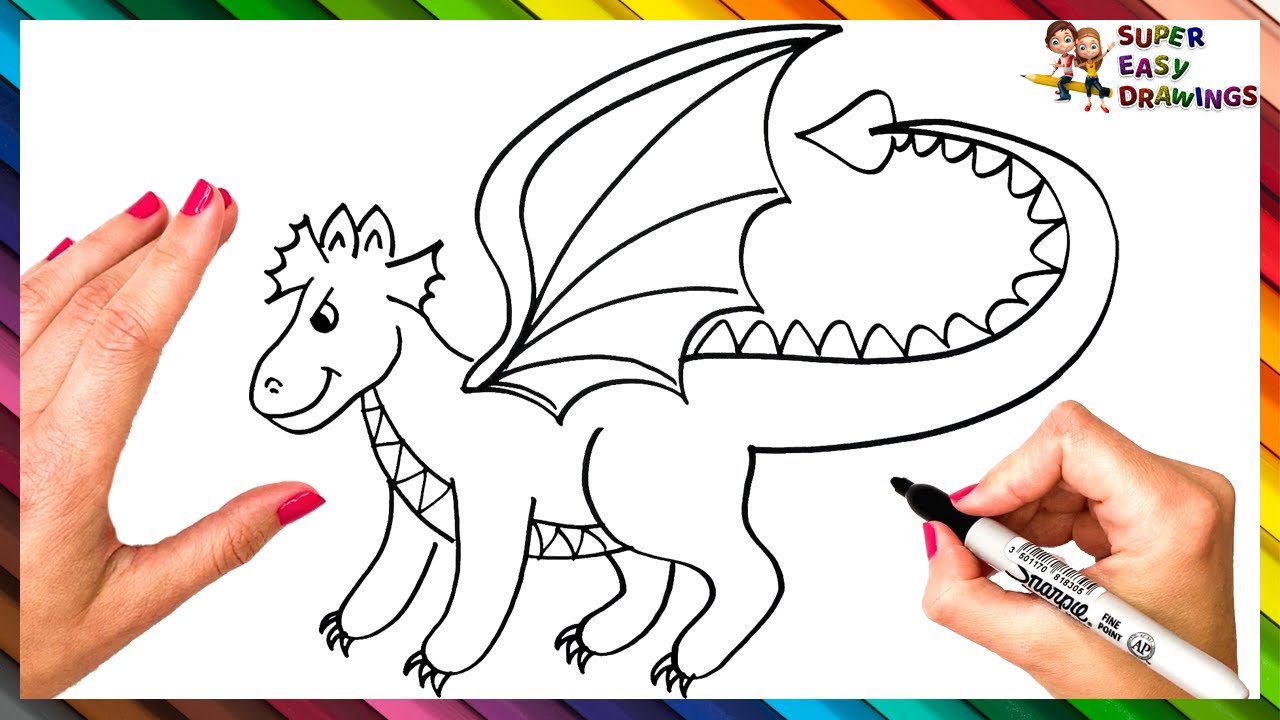 How To Draw A Dragon Step By Step 🐉 Dragon Drawing Easy