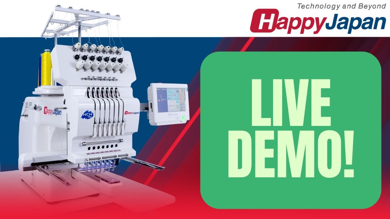 LIVE Embroidery Show: Happy Japan 7-Needle & 12-Needle Machines!