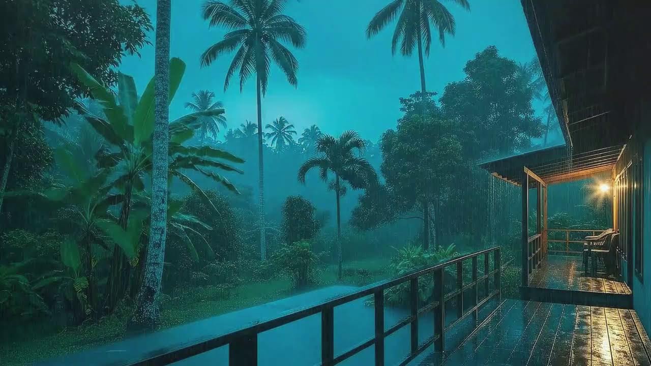 Deep Tropical Cabin Rain With Storm Claps To Knock You Out Fast 🌧️