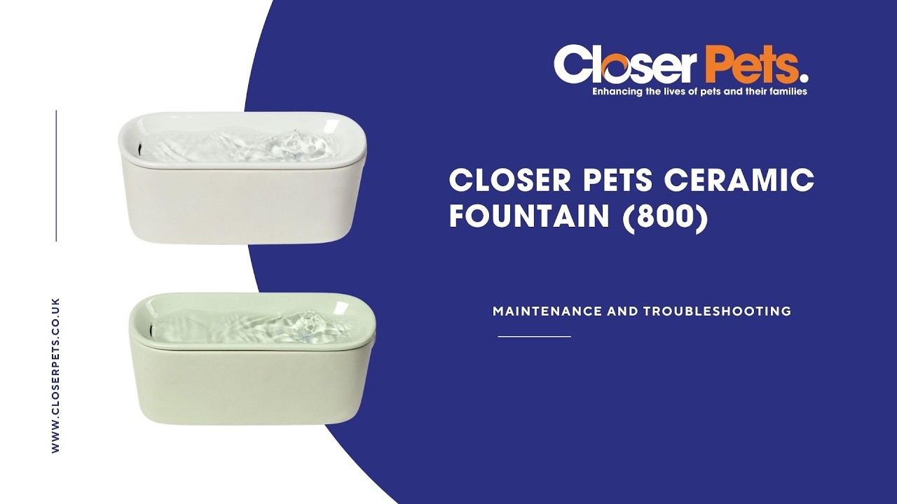 Closer Pets - Техническое обслуживание и устранение неполадок керамического фонтана (модель 800)
