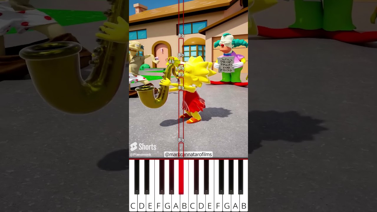 Epic Lisa Simpson Epic Sax Honkin 🎷 (@markcannatarofilms) - Octave Piano Tutorial