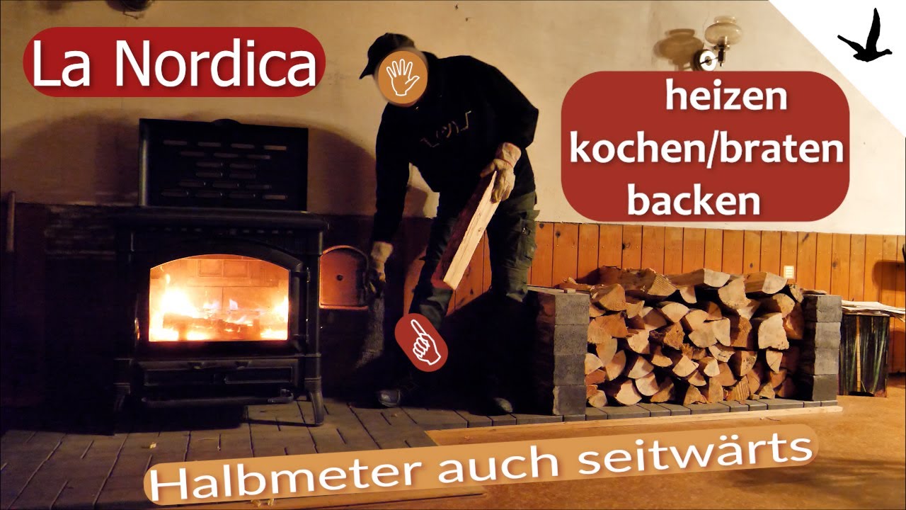 Kamin Ofen La Nordica EVO aus Italien✅für Halbmeter Holz auch seitwärts befüllbar.