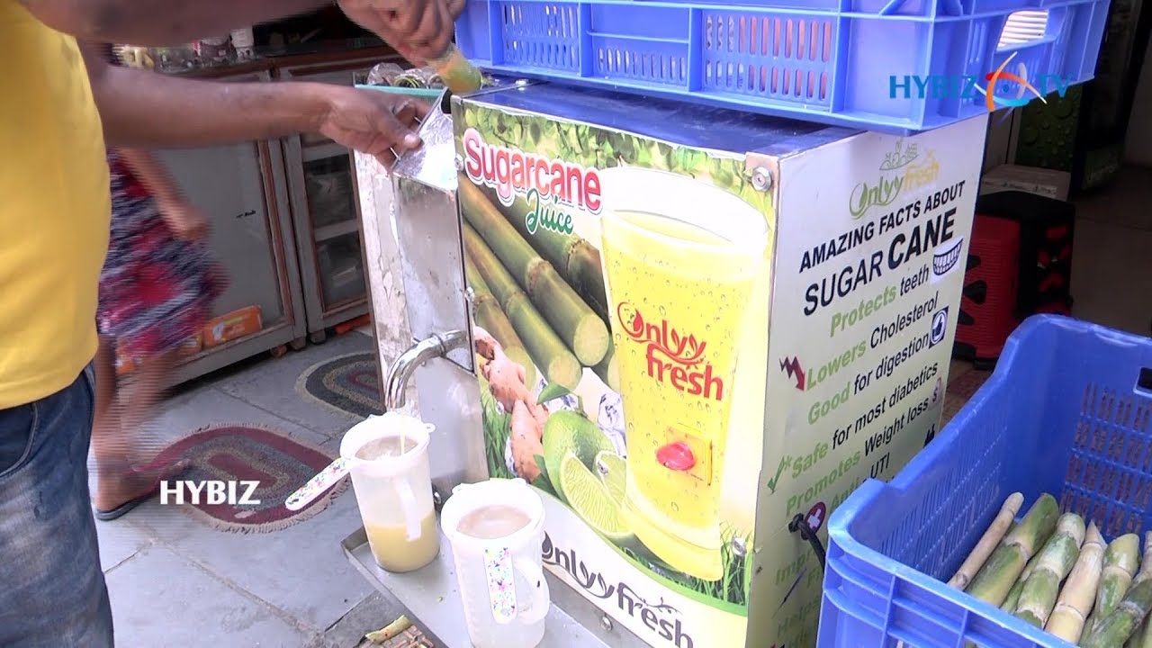 Electric Sugarcane Juice Machine in Hyderabad | Latest technology for Sugarcane juice | Hybiz TV