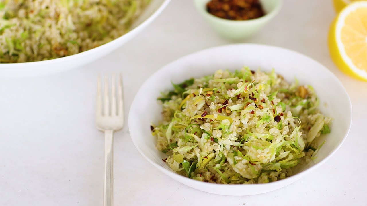 Shaved Brussels Sprouts, Meyer Lemon, and Quinoa Salad- Healthy Appetite with Shira Bocar