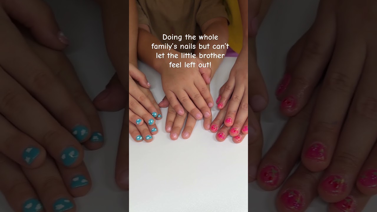 Got to do a sweet mom & her daughter&rsquo;s nails! Little brother was so cute and patient🥹