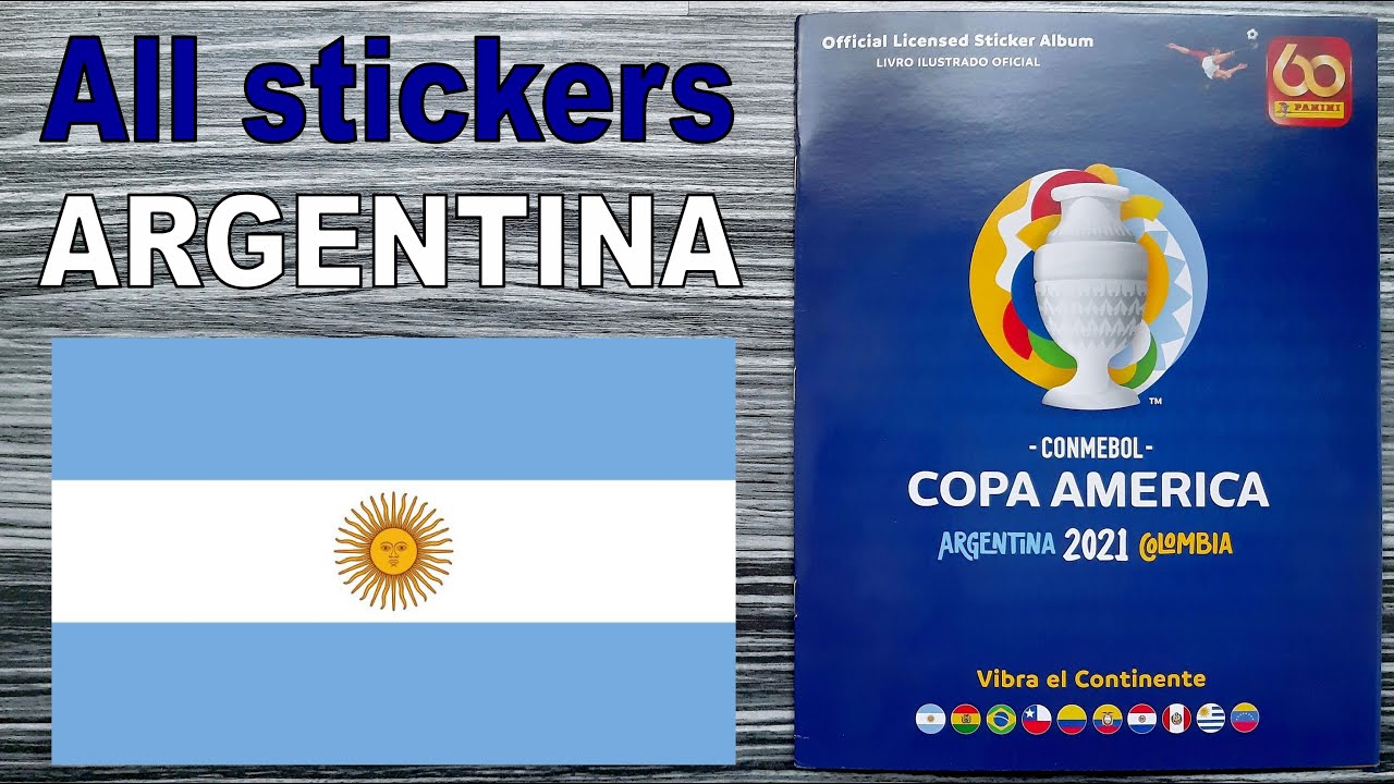 Complete ARGENTINA stickers in Panini Copa America Album 2021 Argentina Colombia