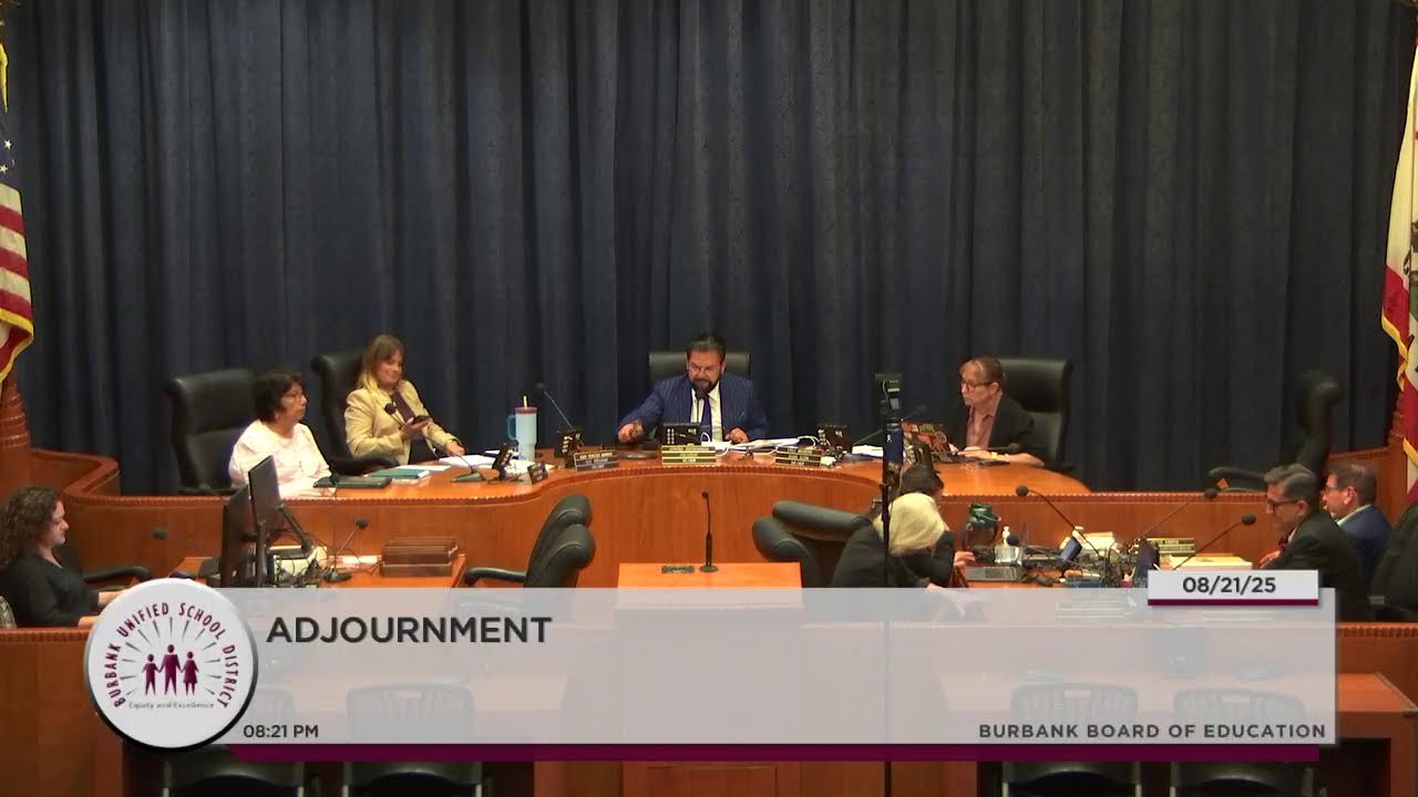 Burbank Board Of Education Meeting - August 21, 2025