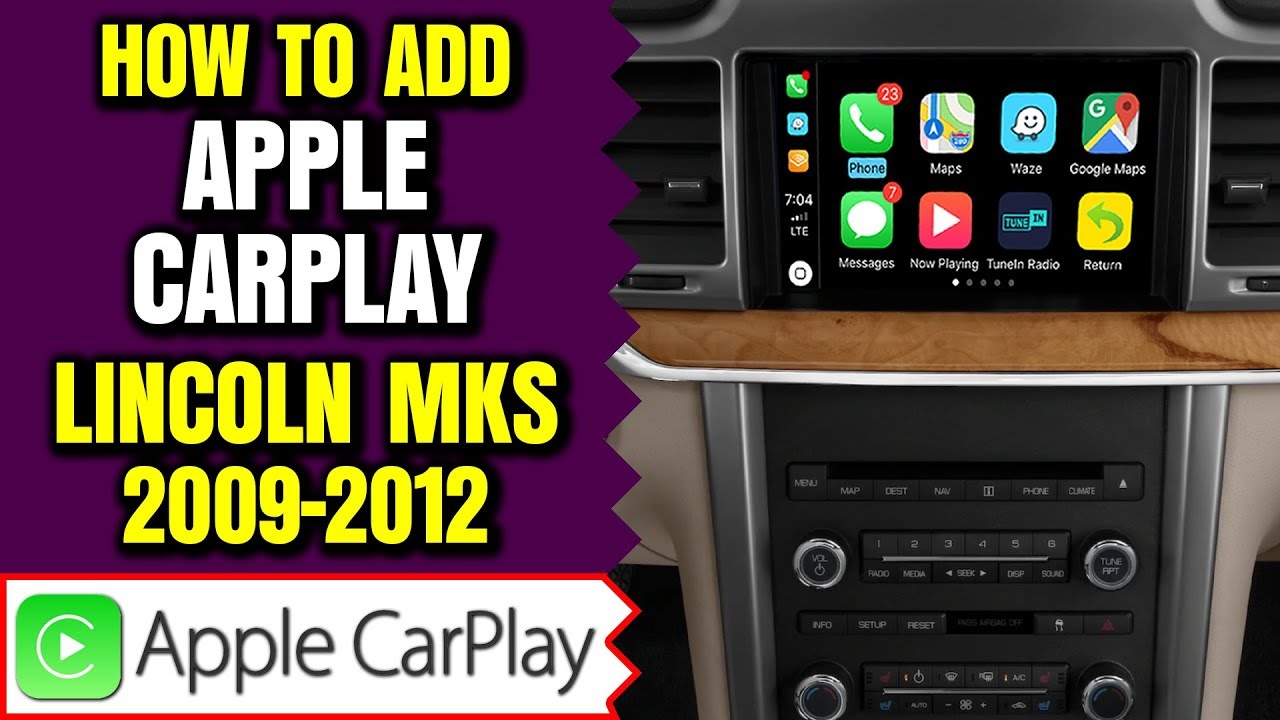 Lincoln MKS Apple CarPlay Android Auto 2009-2012 Lincoln MKS Sync Navigation HDMI Camera Mirroring