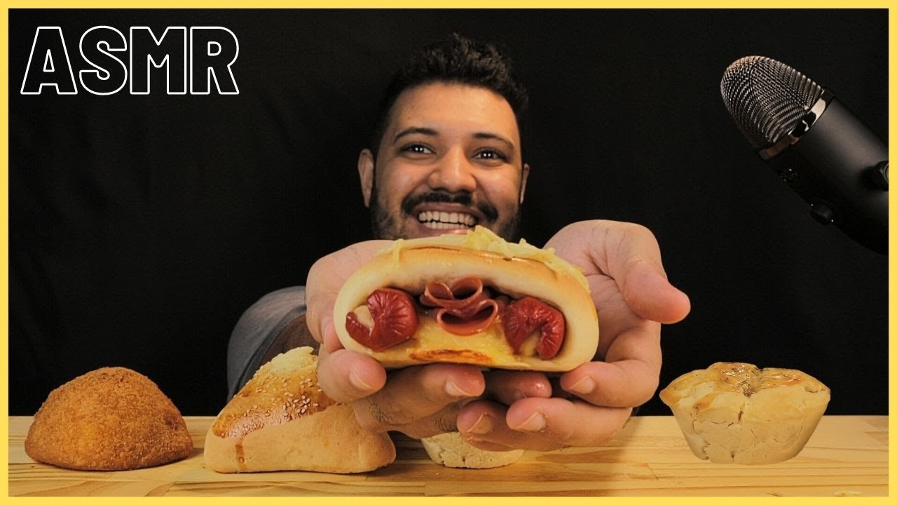 ASMR COMIDA | SALGADOS DE PADARIA (MUKBANG BRASIL) SONS DE MASTIGA&Ccedil;&Atilde;O - Gustavo Mineiro