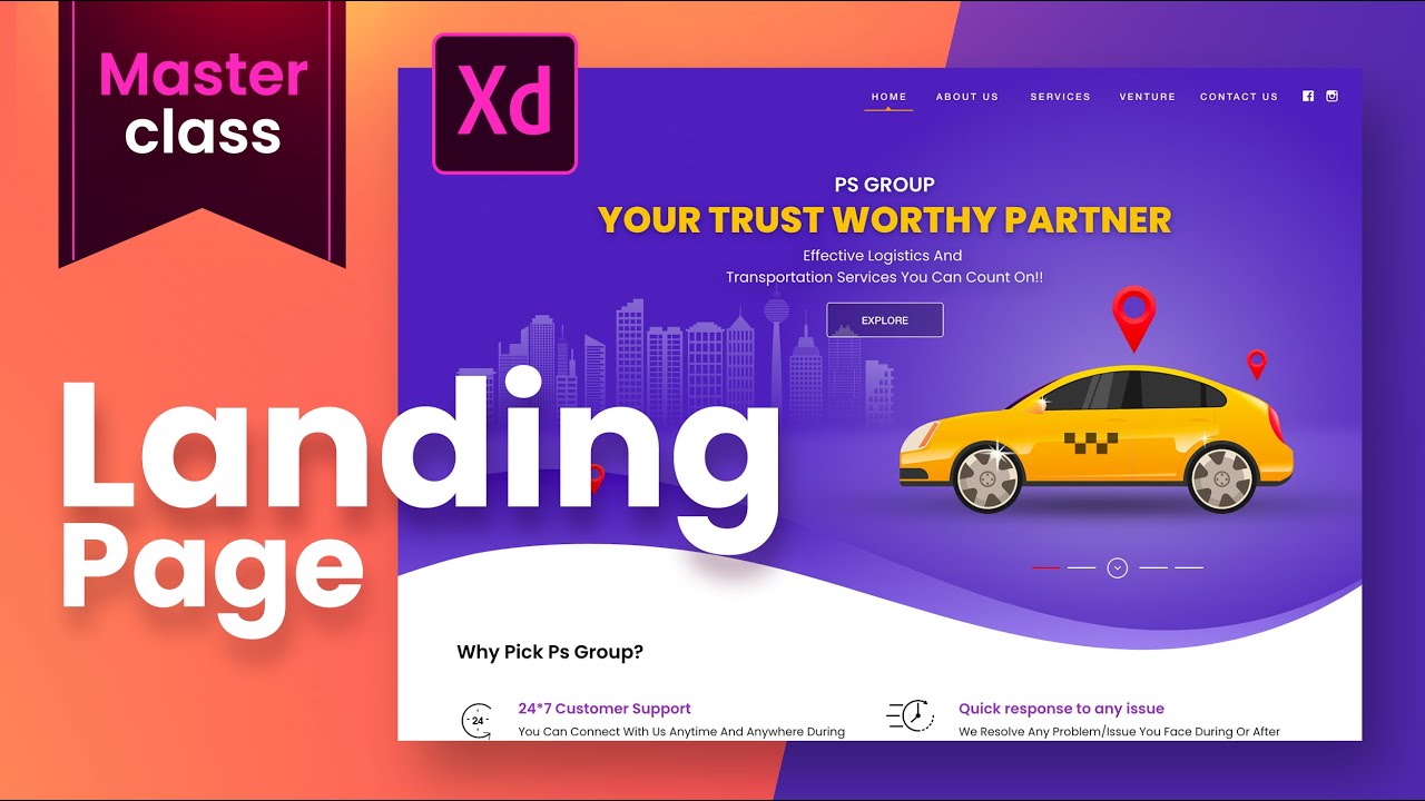 Masterclass: How to Make a Landing Page in Adobe XD 2021 | tutorial in hindi #xdtutorial #uidesign