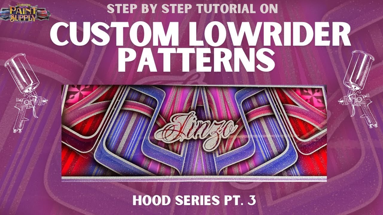 Step by Step Tutorial w/ Vanderslice. Tape & Lowrider Patterns on a Pre-flaked board. Hood Series #3