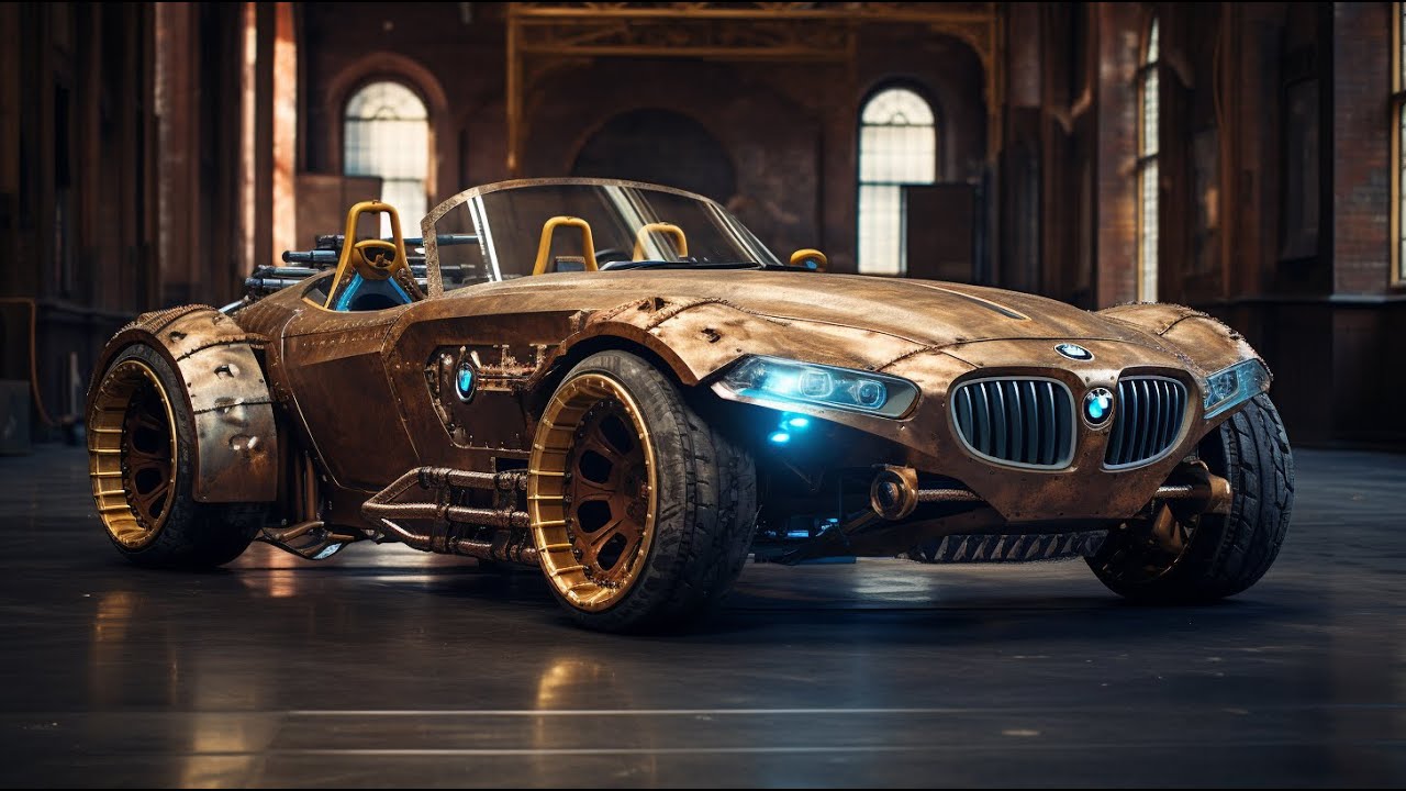 BMW Z4 in Steampunk Style. AI Created