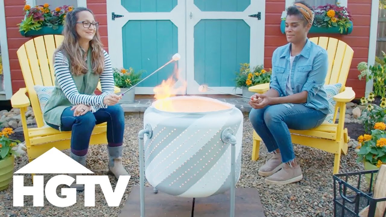 Turn a Washing Machine Drum Into a Fire Pit | HGTV