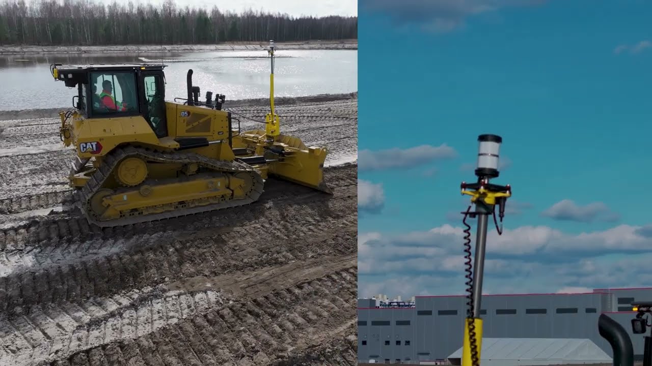 System Trimble Earthworks 3D UTS na spycharkę CAT D5 firmy Chamot