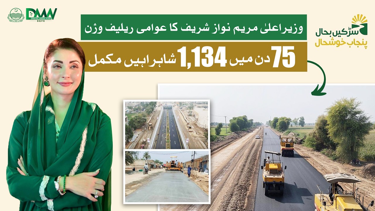 Punjab's Road Revolution | 1,134 Roads Completed in 75 Days Under CM Maryam Nawaz