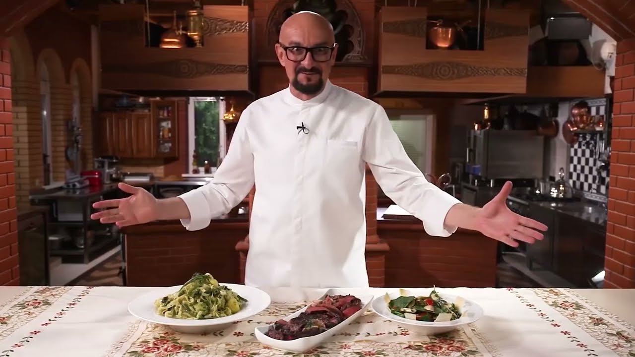 Говядина с чесноком, Лапша с картошкой, Салат лимон и грибы