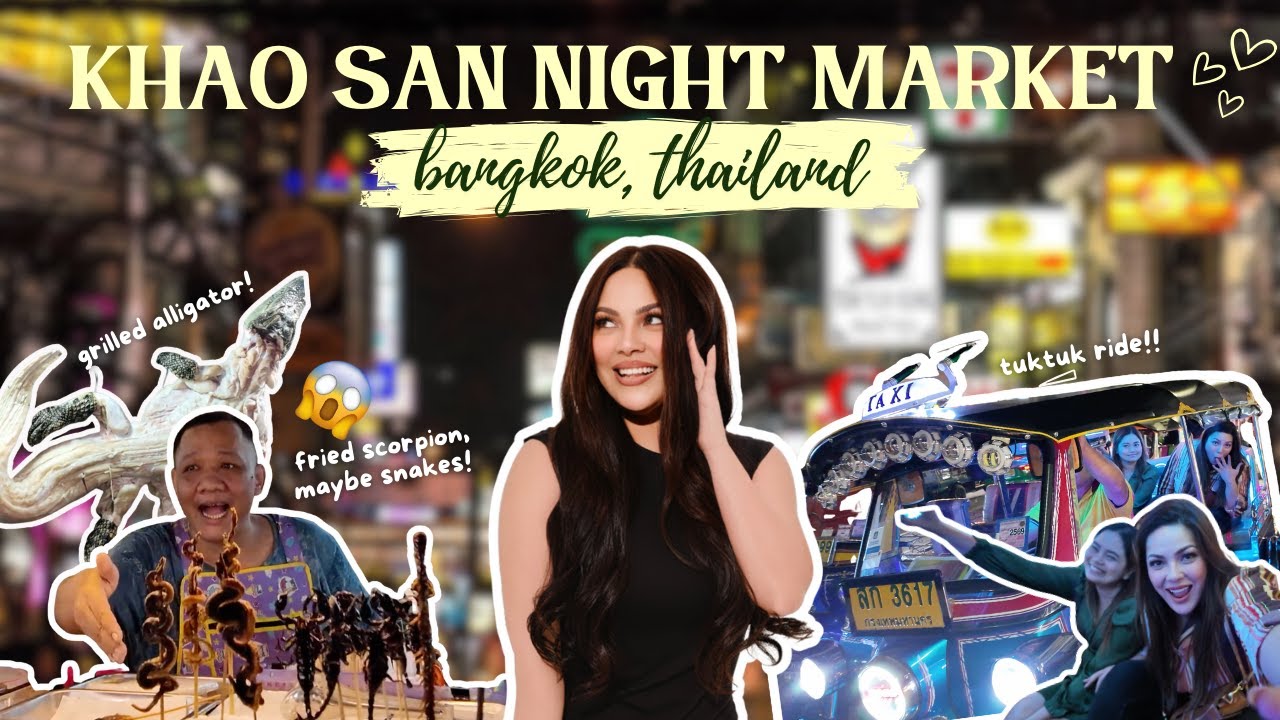 KHAO SAN NIGHT MARKET, BANGKOK!🇹🇭 (Exotic Food, Thai Massage, 711 Haul, Tuktuk Ride) | KC CONCEPCION