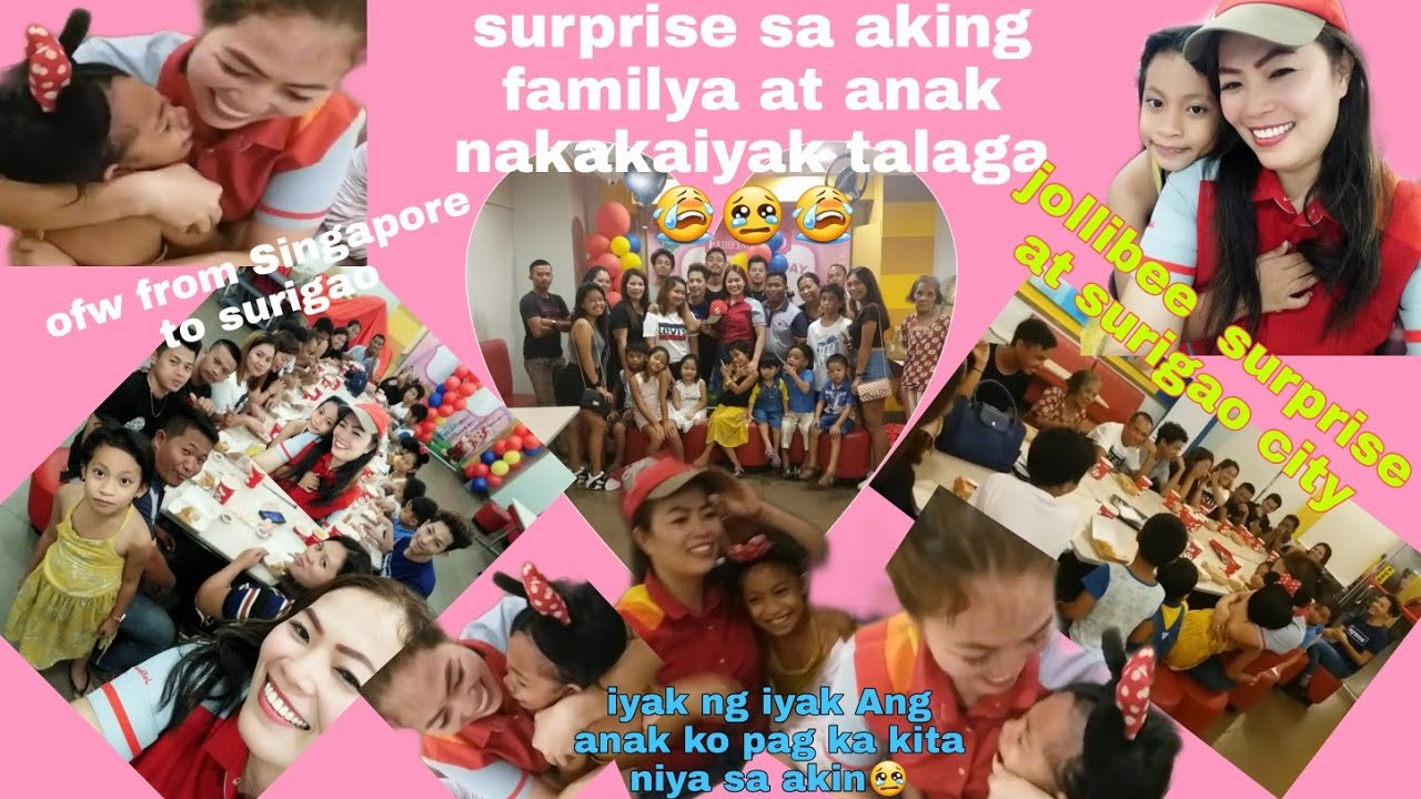OFW Ng Singapore Surprise to  my family in jollibee surigao city,5yrs di naka uwi sa familya.watch.