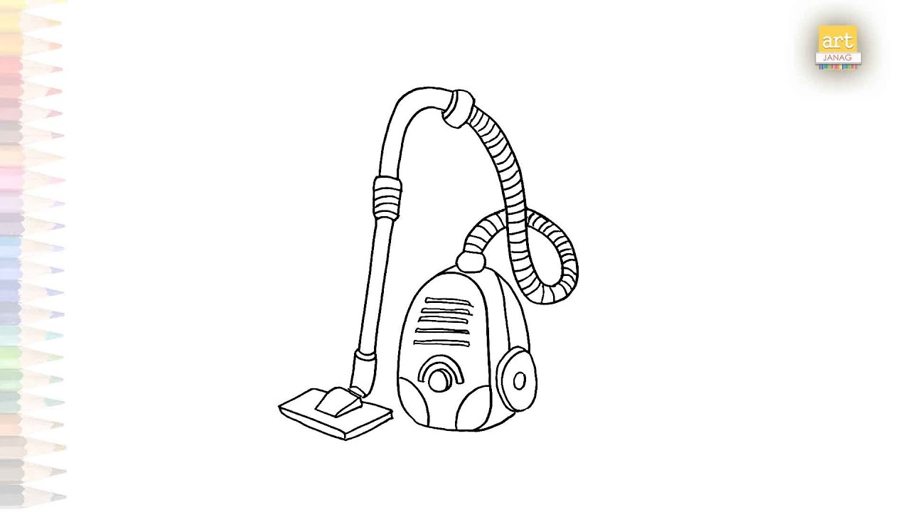 Vacuum cleaner drawing | Easy drawing videos tutorials | How to draw Vacuum cleaner step by step