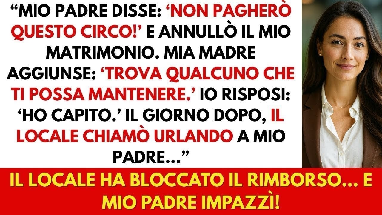 Papà annullò il mio matrimonio  ‘Non paghiamo per questo circo’ — poi la location lo chiamò