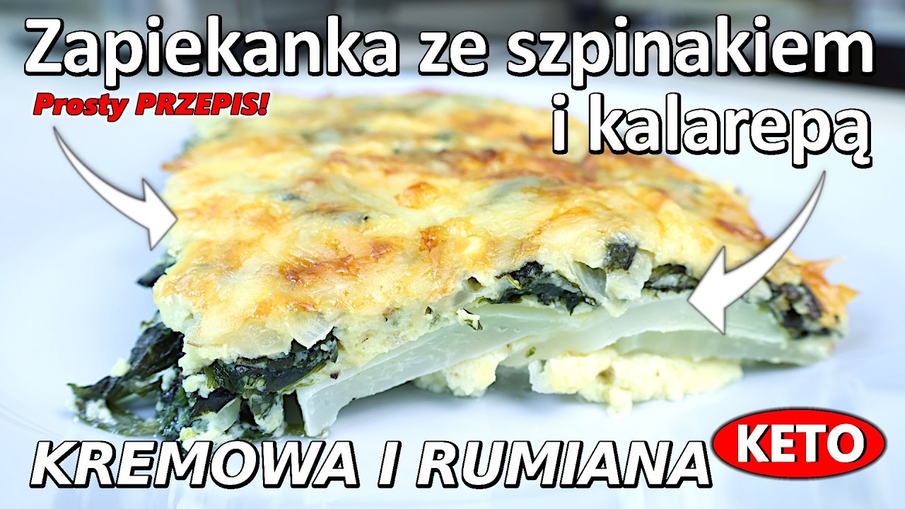 Kremowa zapiekanka ze szpinakiem i kalarepą 🥬 Prosty i zdrowy obiad