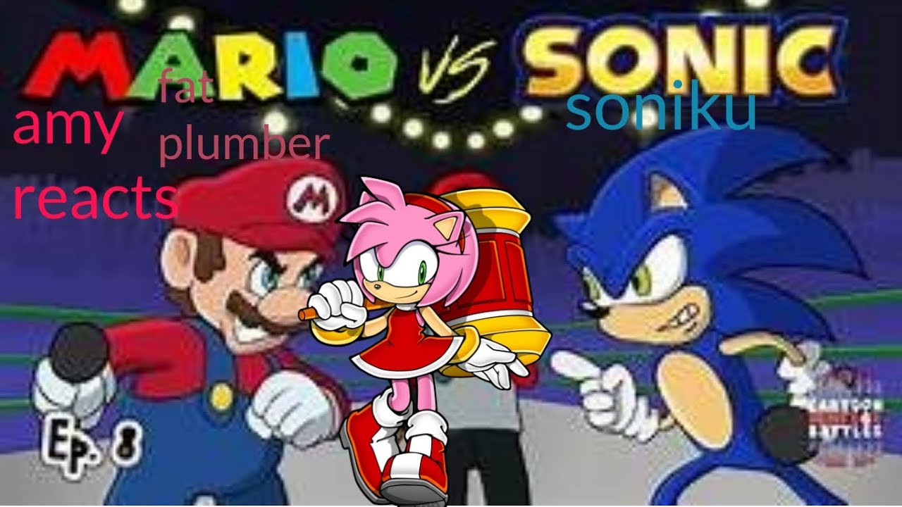 Amy Rose react to: Mario vs Sonic Cartoon Beatbox Battle