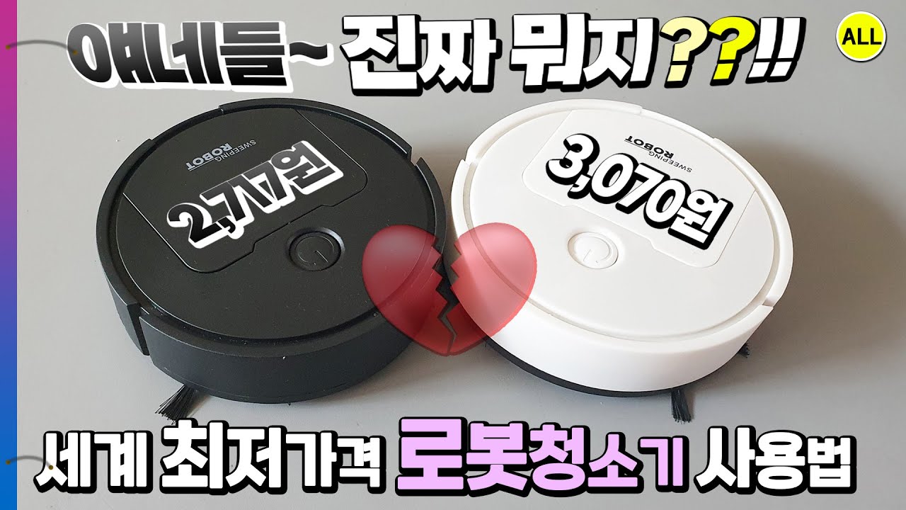 로봇청소기 절대 이렇게 사용하시면 돼요 (2717원 vs 3070원 RACE 세계 최저 충격적 가격 끝판왕 승자는? 에그 불고기버거 한끼 안먹고 흑둥기,흰둥기 두개 구입함 :)