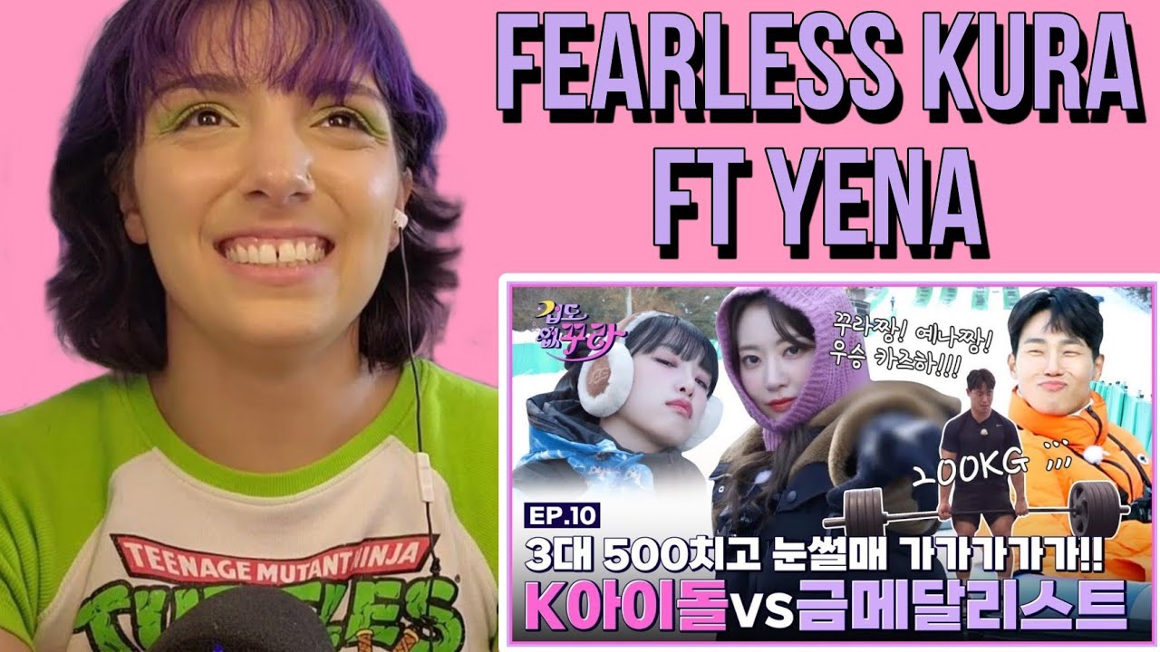 Kura, Yena VS Monster Fight to be the sledding king with champion Sungbin | LE SSERAFIM  REACTION
