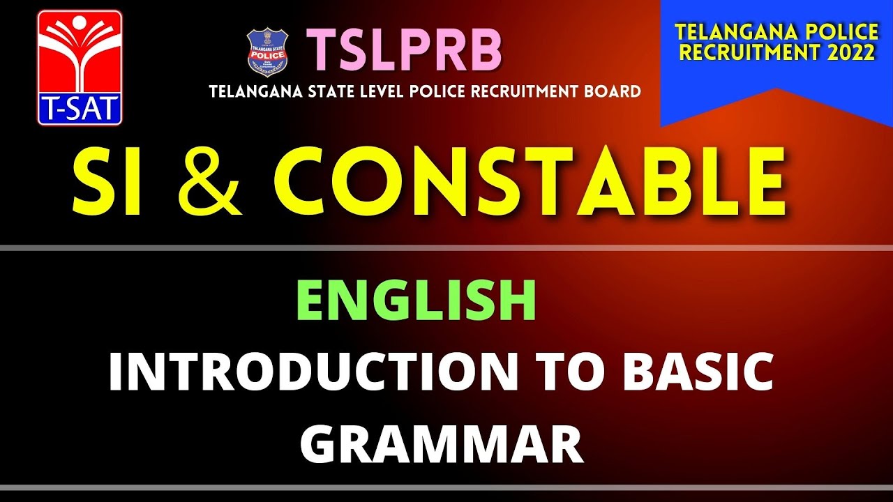 TSLPRB - SI & CONSTABLE || ENGLISH - INTRODUCTION TO BASIC GRAMMAR || T-SAT || 19.06.2022