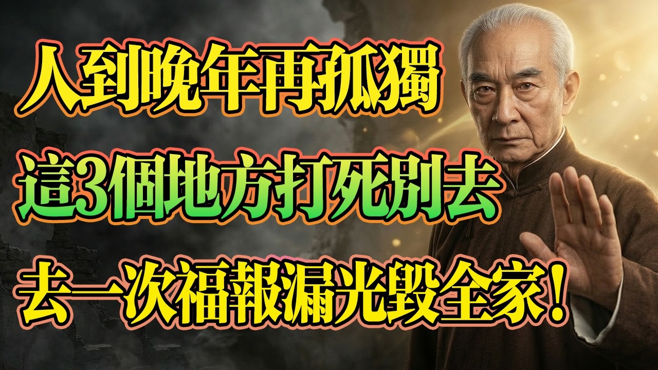 南懷瑾：人老了要惜福！這3個地方再孤獨也絕不去！去一次，就能毀掉你後半輩子的清福！#南懷瑾 #晚年福報 #佛學智慧 #因果業力 #修行法門 #佛學 #佛法 #佛學智慧 #晚年孤獨 #晚年生活
