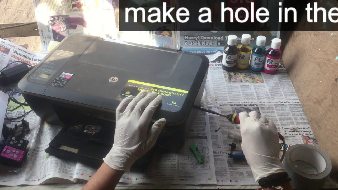 Diy Tutorial for CISS ink tank system installation HP 2515 Cartridge no. 678