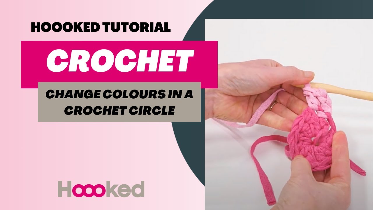 Hoooked Tutorial - How to change colour in a crochet circle