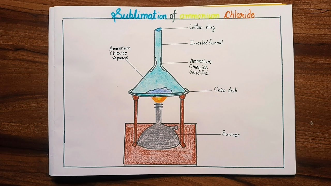 How to draw sublimation of ammonium chloride for beginners