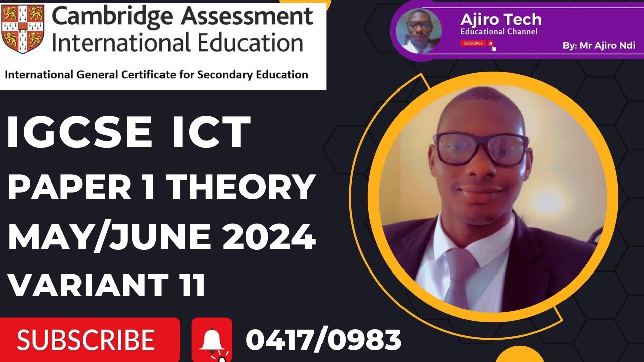 IGCSE ICT (0417/0983) Paper 1 Theory May June 2024 Variant 11