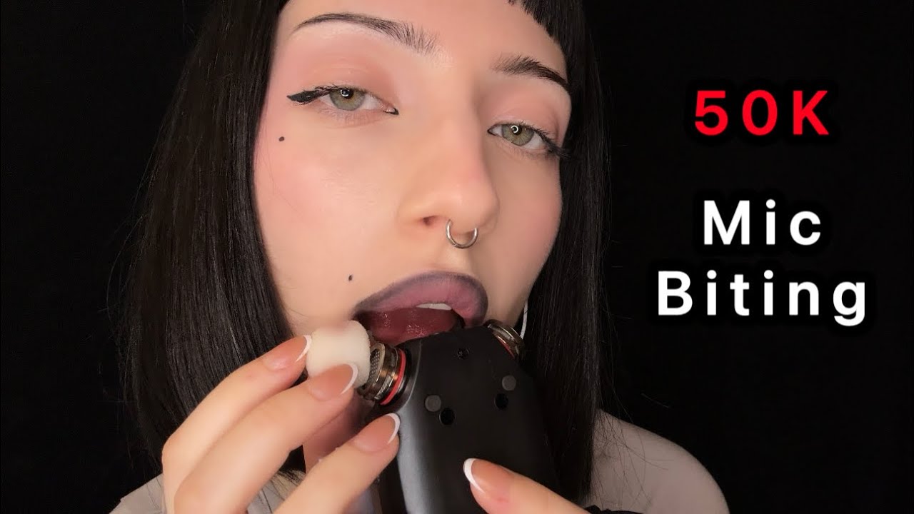 Layered Mic biting with and without foam covers ASMR (no talking)