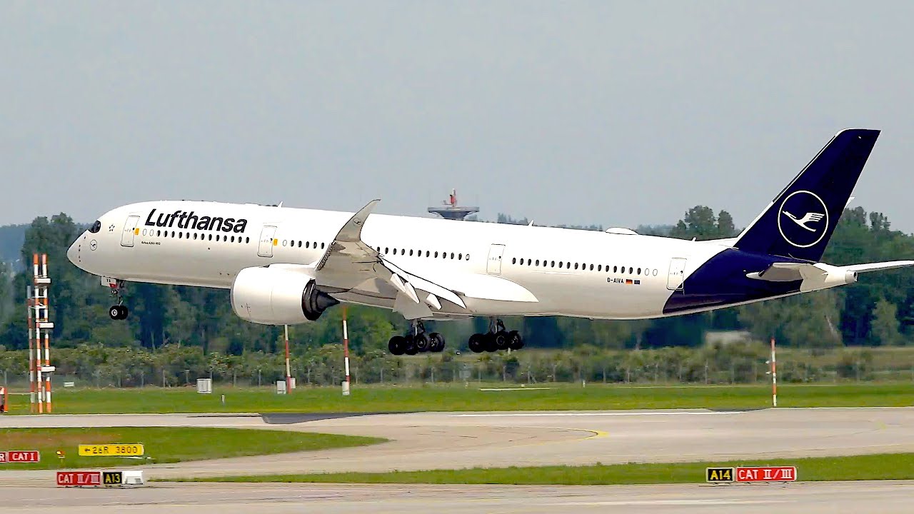 PLANE SPOTTING MUNICH AIRPORT | BEAUTIFUL LANDINGS AND TAKEOFFS | 4K