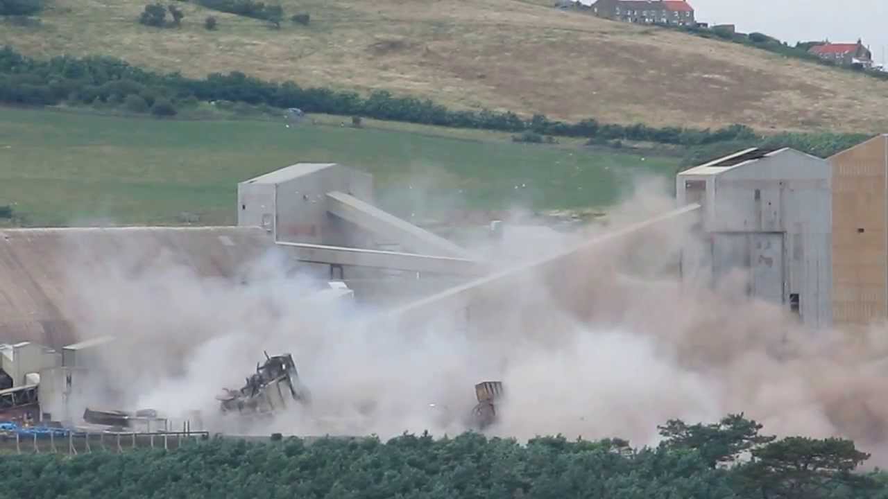 Boulby Potash Mine Upcast Shaft Headgear Demolition 05.08.2013