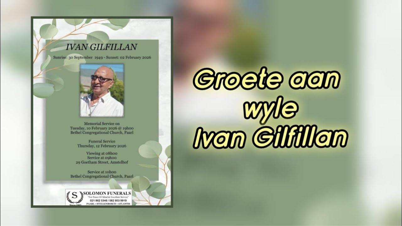Final goodbye of the late Ivan Gilfillan streamed live from Bethel Congregational Church