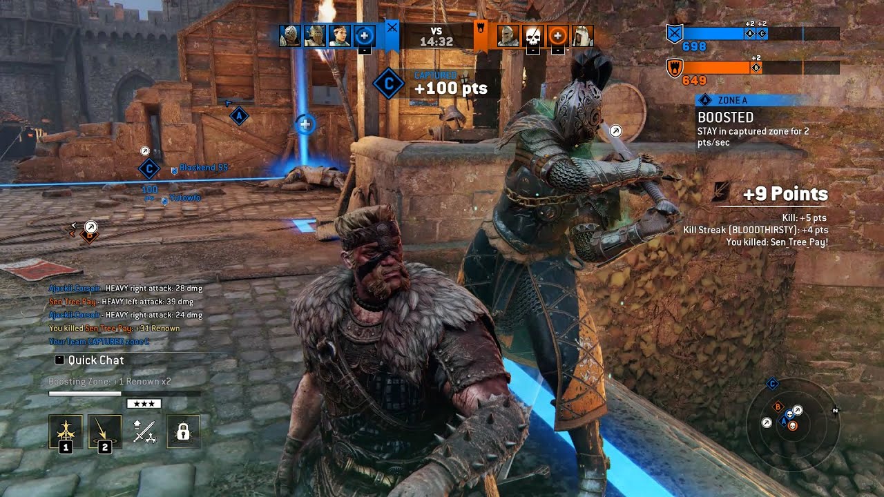 [For Honor] Multiplayer 4V4 Warmonger  No Commentary Gameplay
