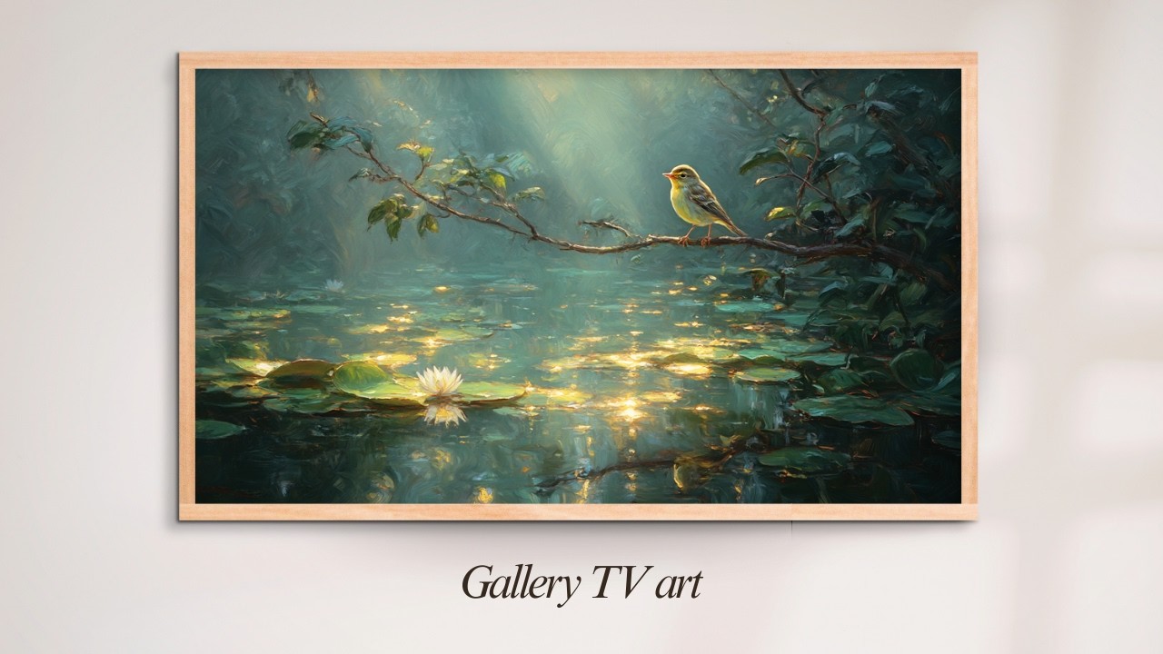 4K Impressionist Art for TV with nature birdsound (1h) | Cozy ambience for your home