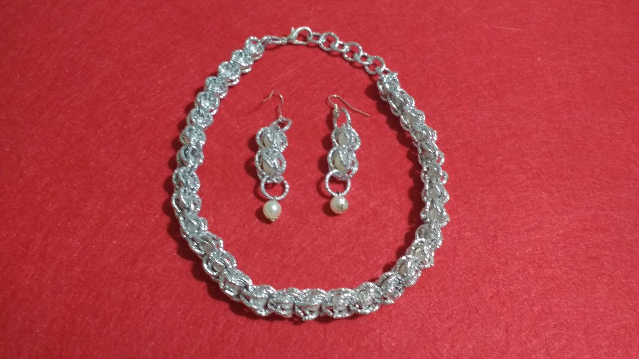 Collana tecnica chain mail perle ingabbiate