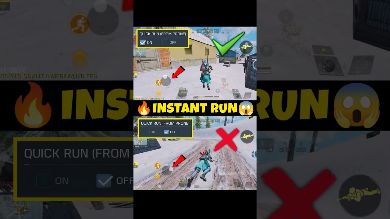 ✅Best Quick Run From Prone Setting in CODM BR🔥💯Codmobile Tips and Tricks #shorts #codmbr #codmiphone