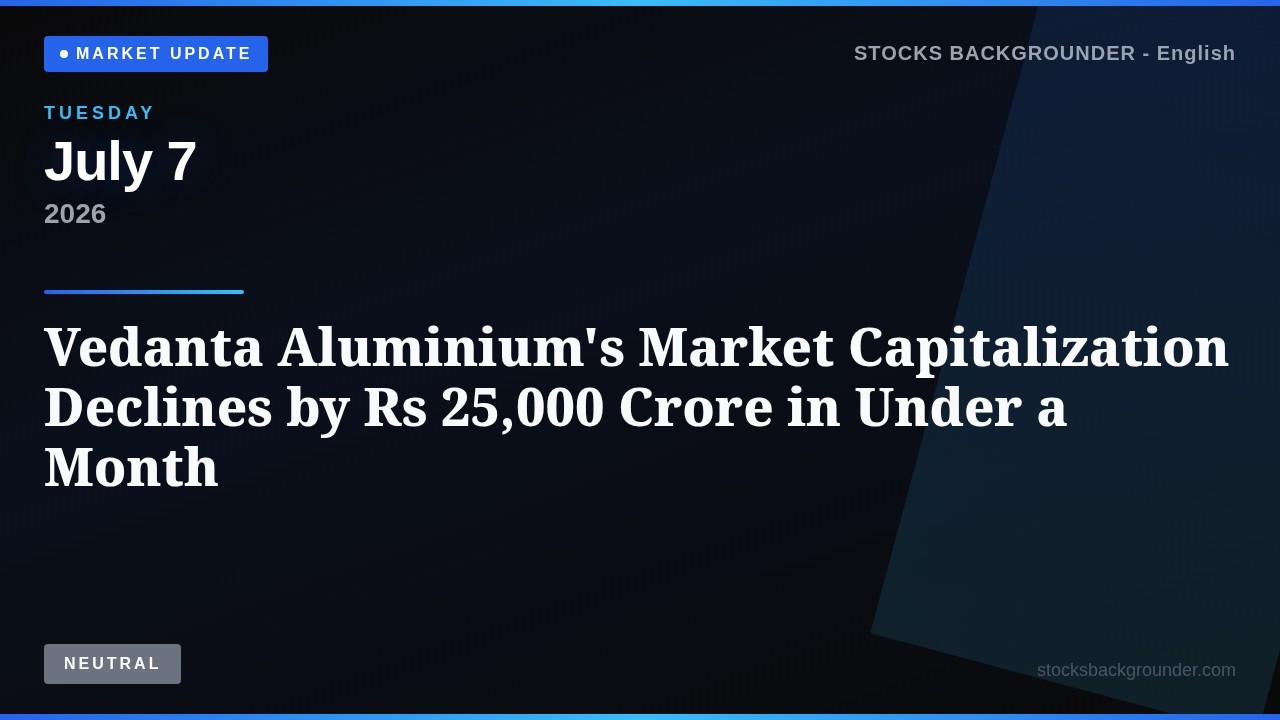 Рыночная капитализация Vedanta Aluminium упала на 25 000 крор рупий менее чем за месяц &mdash; Разбор...