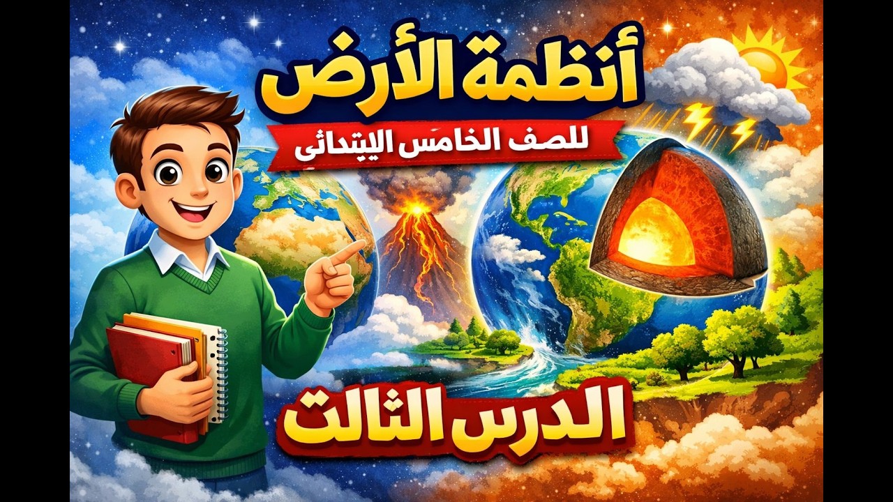 أنظمة الأرض 🌍 | شرح الدرس الثالث علوم الصف الخامس الابتدائي 2026 بطريقة سهلة وبسيطة