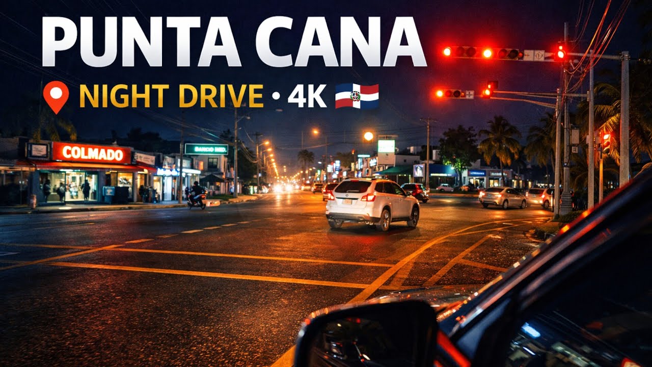 REAL Punta Cana at Night in 4K 🇩🇴 | Relaxing Driving Tour (No Commentary)