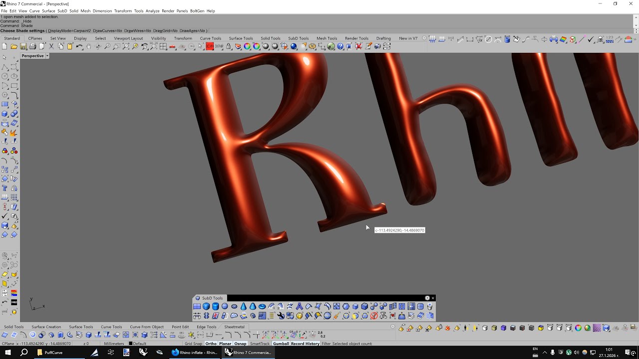 Puff curve: A new plug-in for inflated objects